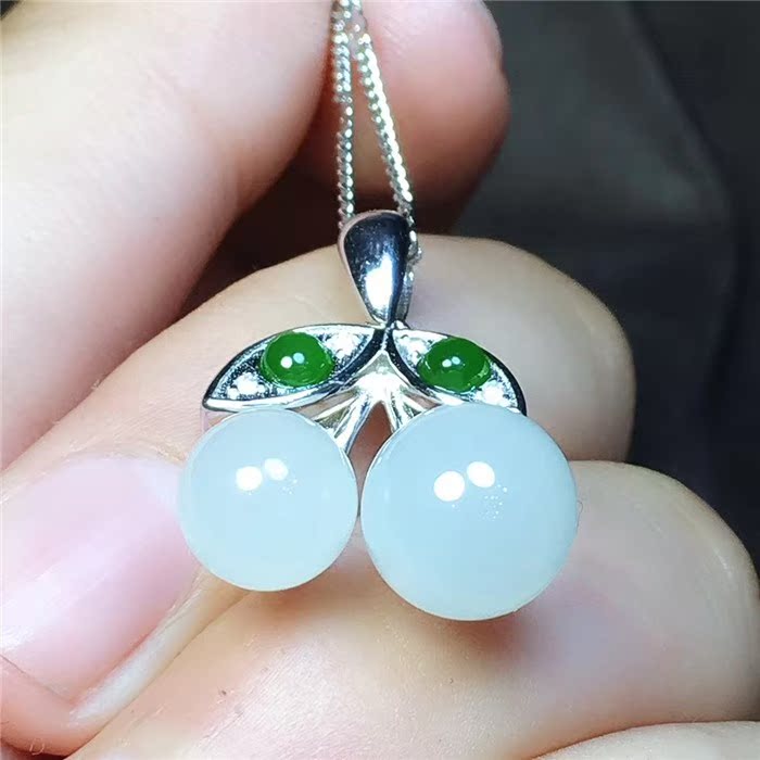 ÁµÁµÎÝÓ£ÌÒºÍÌïÓñÌìÈ»¹Ò¼þ°×Óñ 925ÒøÏâÓñËø¹ÇÁ´µõ×¹Óñ׹Ů¿îÕýÆ·