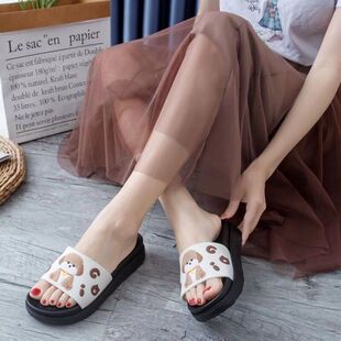 厚底拖鞋女士春夏2025新款 防滑增高海边沙滩松糕底ins凉拖鞋外穿