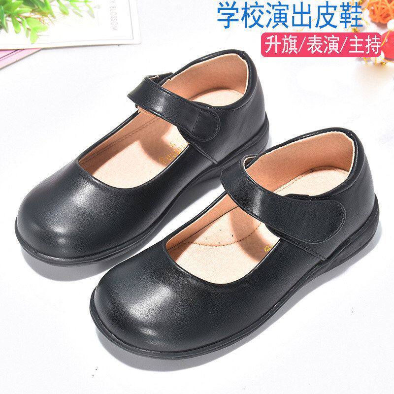 儿童黑色皮鞋哑面女童演出鞋学校