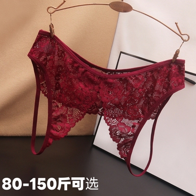 蕾丝大码情调内裤女镂空透视