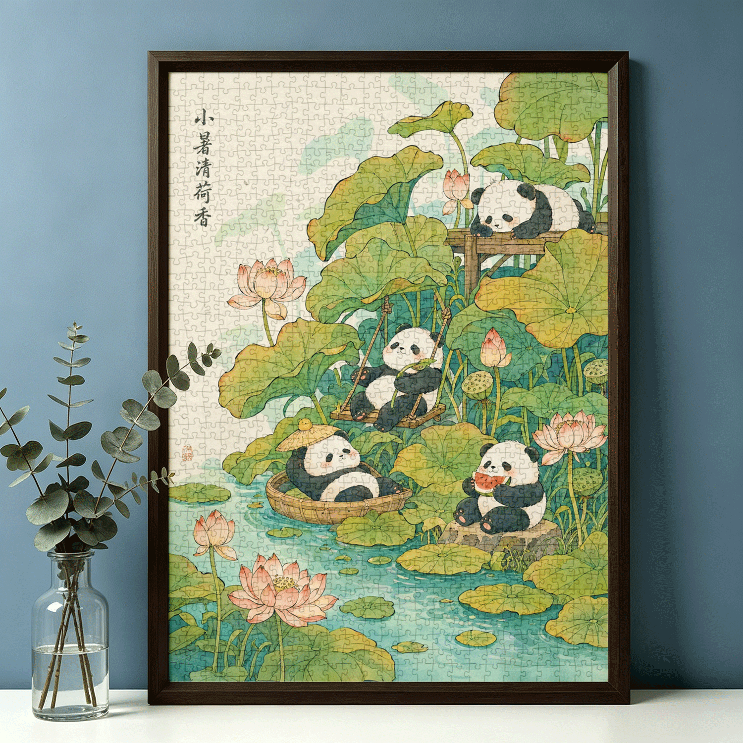 高端1000片蓝卡拼图治愈系