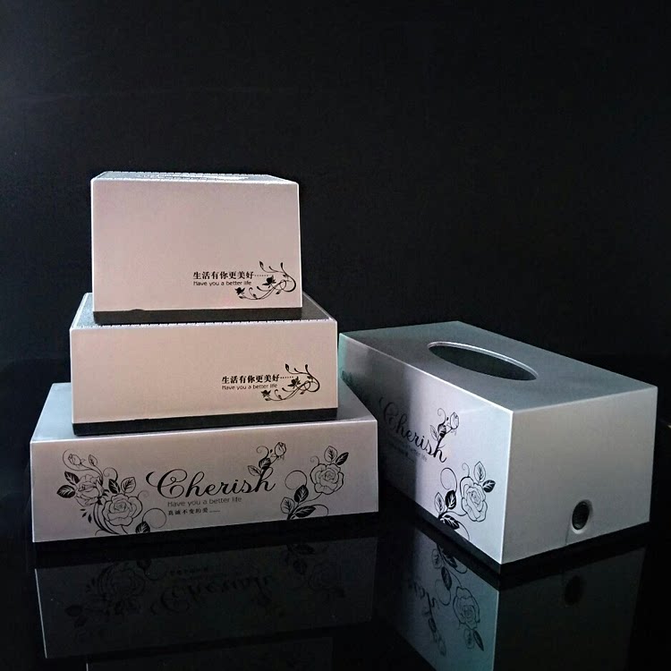 包邮 亚克力简约ktv纸巾盒 创意餐巾盒 塑料酒店客房长方形纸抽盒