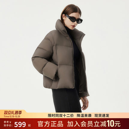 【95%绒高倍充绒】坦博尔冬季羽绒服女短款泡芙外套TBF520362Z