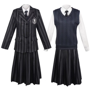 星期三亚当斯一家cosplay服装美剧wednesday同款儿童连衣裙套装