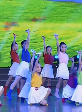 儿童舞蹈演出服纯棉糖果色短袖六一小学生啦啦队团体大合唱表演服