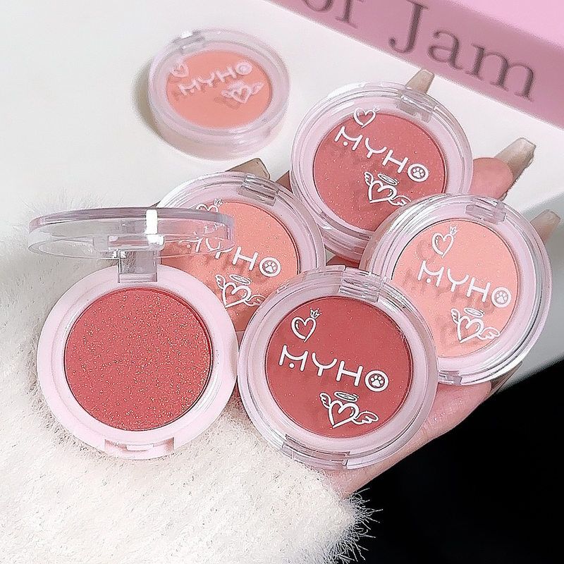 色彩平价腮红细闪显珠光MYHO气色盘单色易上提亮自然腮红妆多巴胺