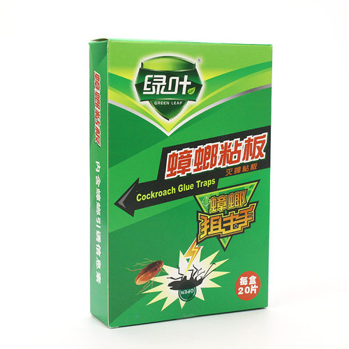 绿叶蟑螂粘板捕捉蟑螂家用蟑螂贴