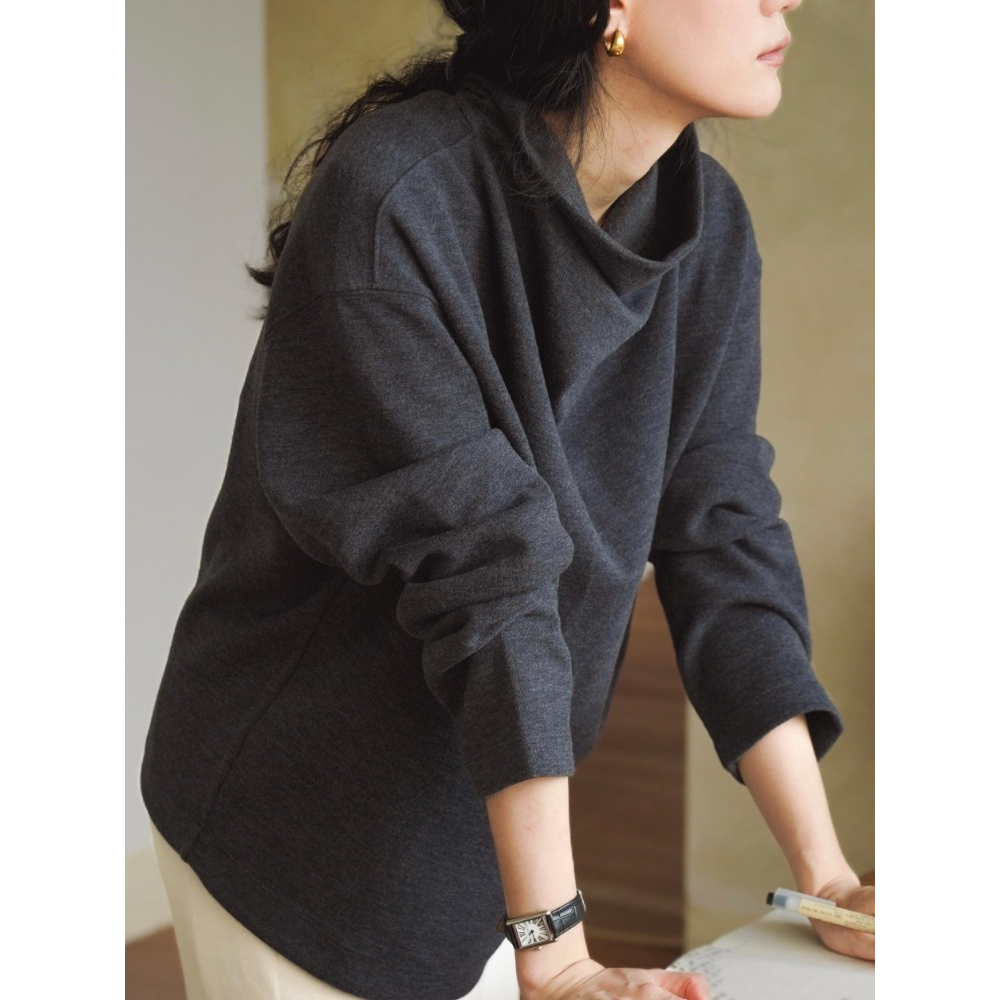 大码300斤老钱风堆堆领卫衣女