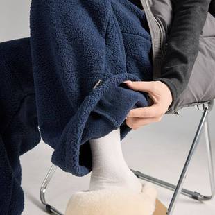 外穿 女秋冬宽松运动阔腿裤 胖mm300斤大码 保暖羊羔绒休闲加绒卫裤