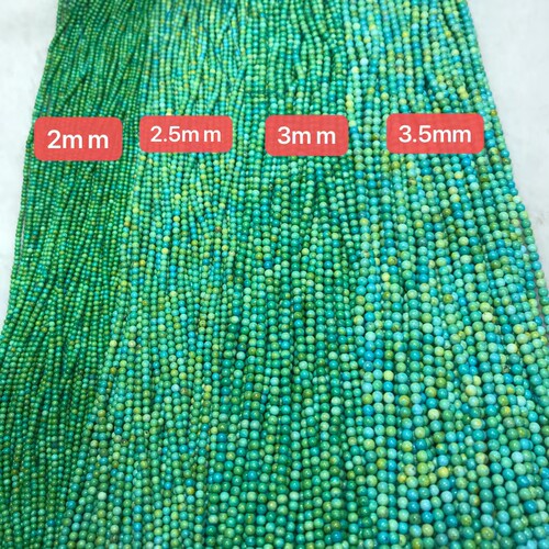 2MM 3MM 新疆绿松石圆珠散珠 天然水晶半成品长链 手链项链配珠等