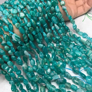 天然水晶 老矿苏联天河石随型散珠半成品手链项链配件配珠饰品