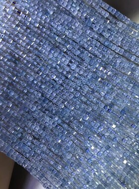 海蓝宝天然立方体半成品散珠
