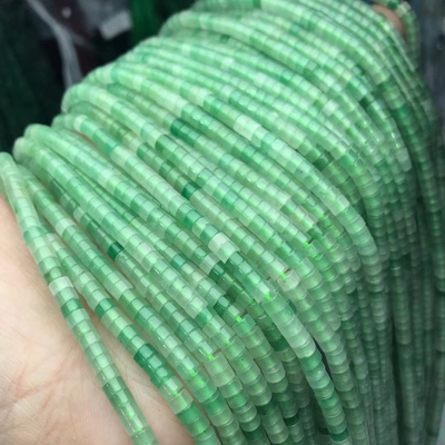 2*4mm天然水晶绿东陵玉直切扣片海西片散珠半成品手链项链配件