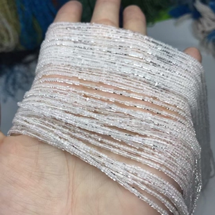 白水晶四方片散珠半成品手链项链配件配珠饰品 1.5MM天然水晶