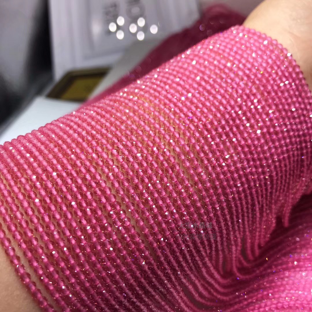 樱桃红刻面水晶半成品散珠