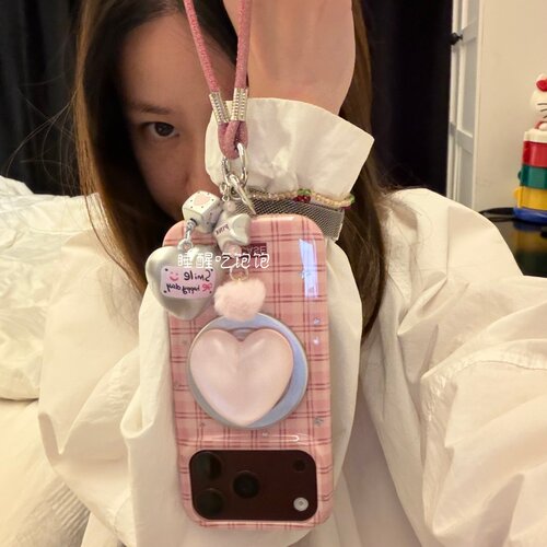 磁吸粉星支架链条适用18romax手机壳16女16pro 17promax韩15女17Pro小众15Pro
