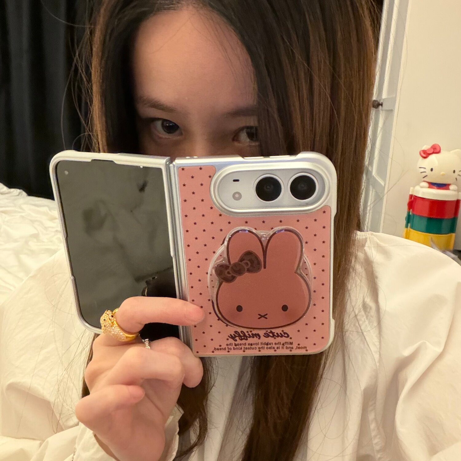 可爱兔子磁吸支架适用iPhoneDuo手机壳苹果Duo少女心可爱