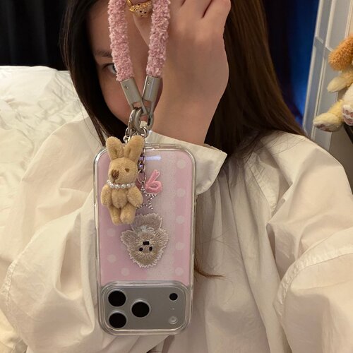 刺绣狗狗链条适用18romax手机壳16女16pro 17promax韩15女17Pro小众15Pro