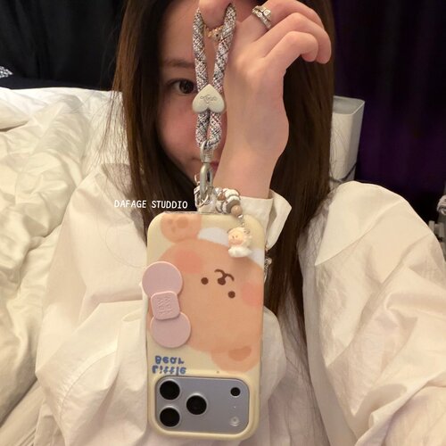小熊蝴蝶结链条适用18romax手机壳16女16pro 17promax韩15女17Pro小众15Pro