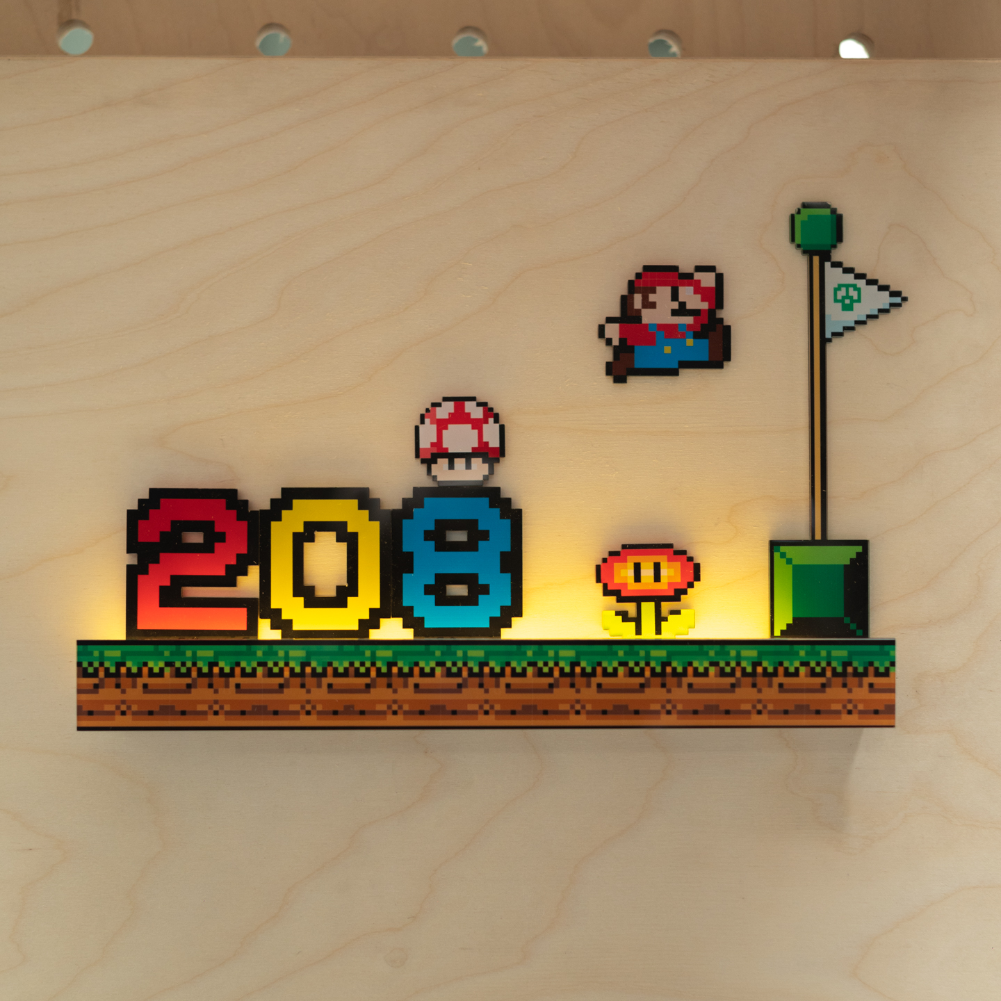 马里奥门牌自粘发光数字门牌号码牌家用2025新款创意卡通超级玛丽