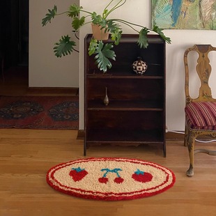 中古氛围感地毯ins卧室床边毯卫生间浴室加厚吸水地垫防滑小地毯