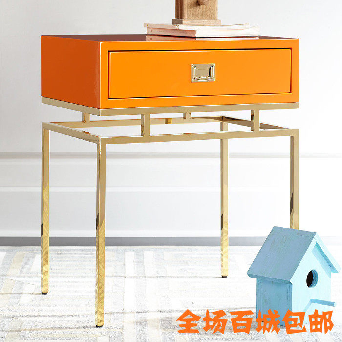 简约现代实木床头柜北欧不锈钢烤漆客厅沙发边几不锈钢框架床边柜|msdalam kategori perabot kediaman, kabinet, Meja sisi katil - dari Buy2taobao.com untuk memberikan perkhidmatan ejen Taobao profesional membeli