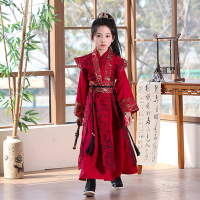 四季可穿女童霸气侠女汉服剑客