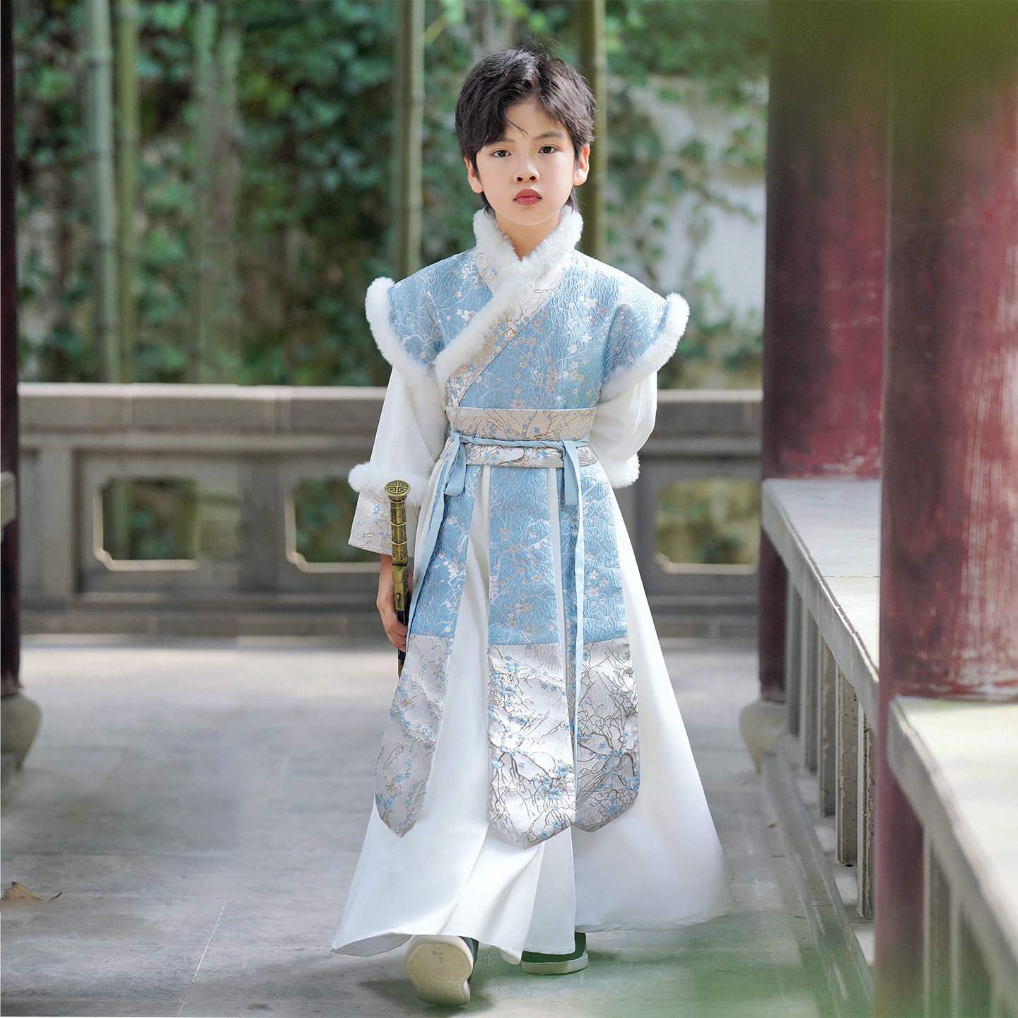 儿童汉服冬款加绒男孩武侠服