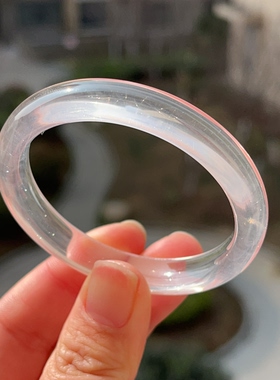 新品上架 天然奶白晶手镯女款冰种白月光手镯送女友礼物 50.8mm