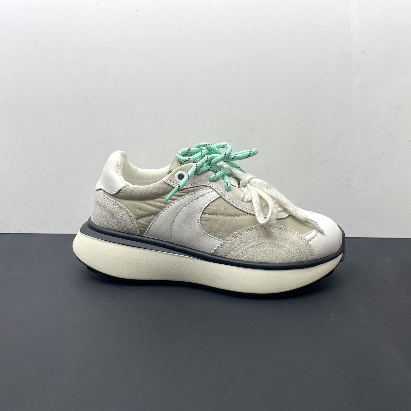 外贸撤柜处理2025秋季新款真皮圆头深口系带时尚阿甘鞋运动女单鞋,女鞋,时尚休闲鞋,淘宝优惠券,粉丝福利购,淘宝优惠卷