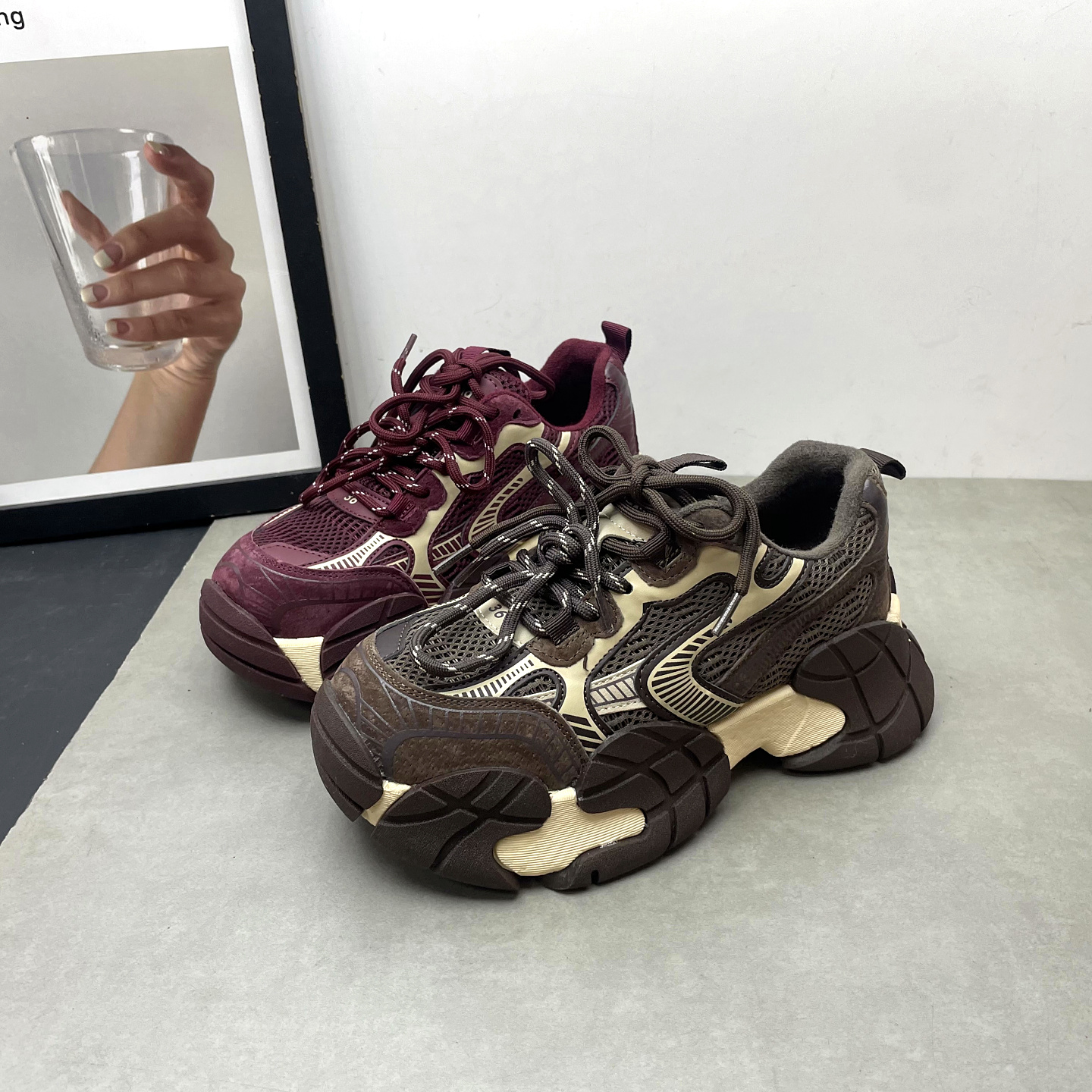 真皮断码清仓女鞋2025冬季新款加绒保暖松糕厚底老爹鞋运动女棉鞋