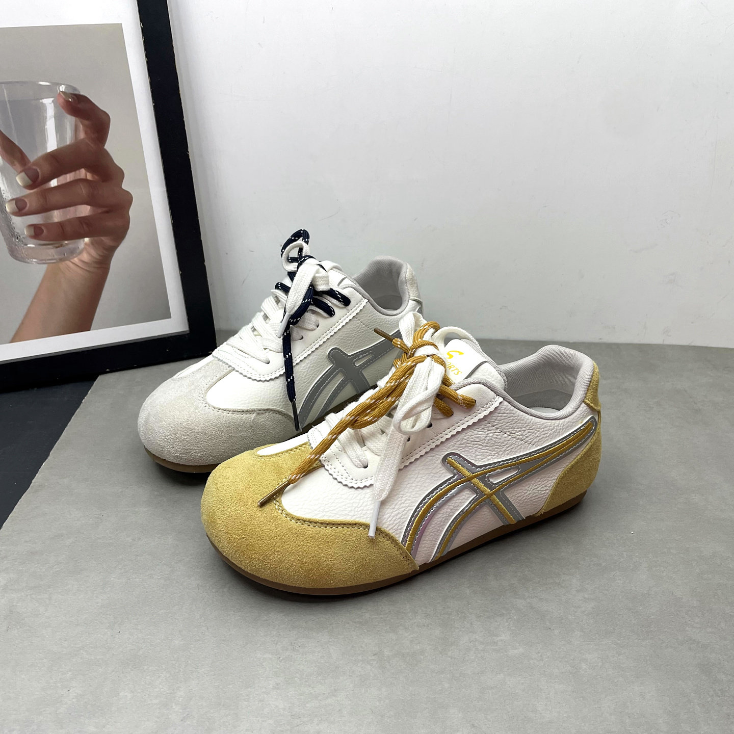 拼色德训鞋2026春季新款圆头系带休闲鞋平底百搭舒适女单鞋小白鞋,女鞋,德训鞋,淘宝优惠券,粉丝福利购,淘宝优惠卷