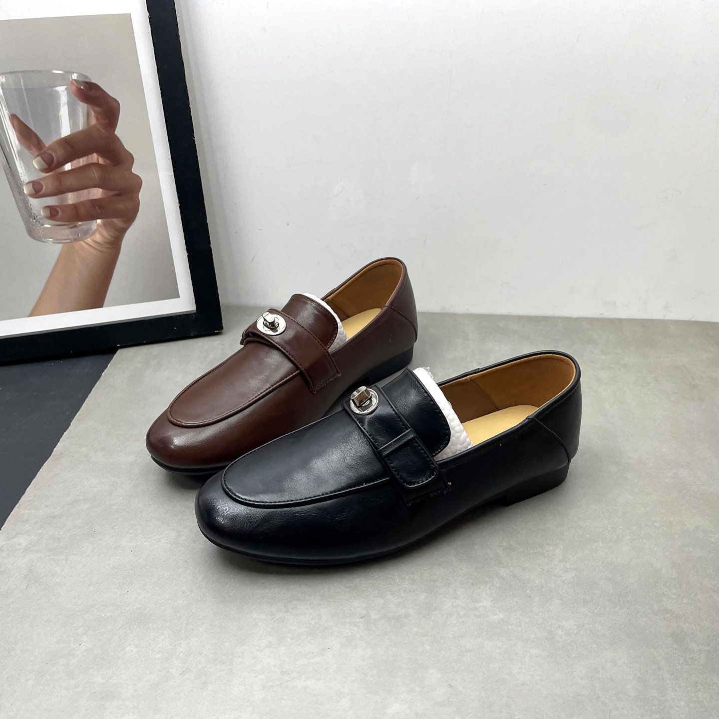 2026春季新款乐福鞋英伦风一脚蹬平底防滑软底小皮鞋时尚女单鞋,女鞋,深口单鞋,淘宝优惠券,粉丝福利购,淘宝优惠卷