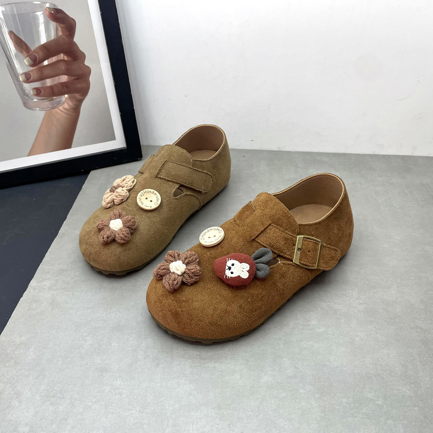 2026春季新款女鞋英伦风复古勃肯鞋可爱卡通软底舒适豆豆鞋女单鞋,女鞋,深口单鞋,淘宝优惠券,粉丝福利购,淘宝优惠卷