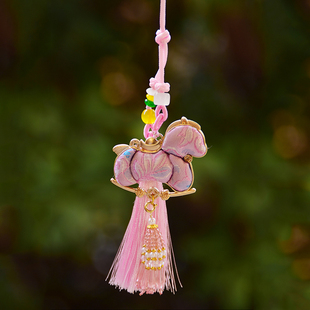 新中式宋锦本命年生肖马车挂件编织流苏包挂新中式钥匙扣挂饰品