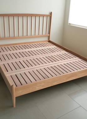 北欧全实温莎床实木床15米松木双人床经济型简约18米简易单人床