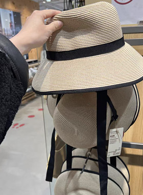 日系防紫外线可水洗折叠宽边帽防晒帽夏季太阳帽草编帽
