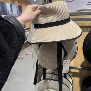 日系防紫外线可水洗折叠宽边帽防晒帽夏季太阳帽草编帽