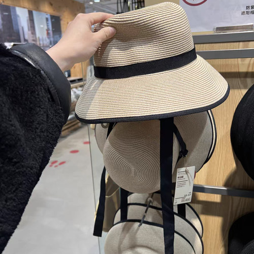 日系防紫外线可水洗折叠宽边帽防晒帽夏季太阳帽草编帽