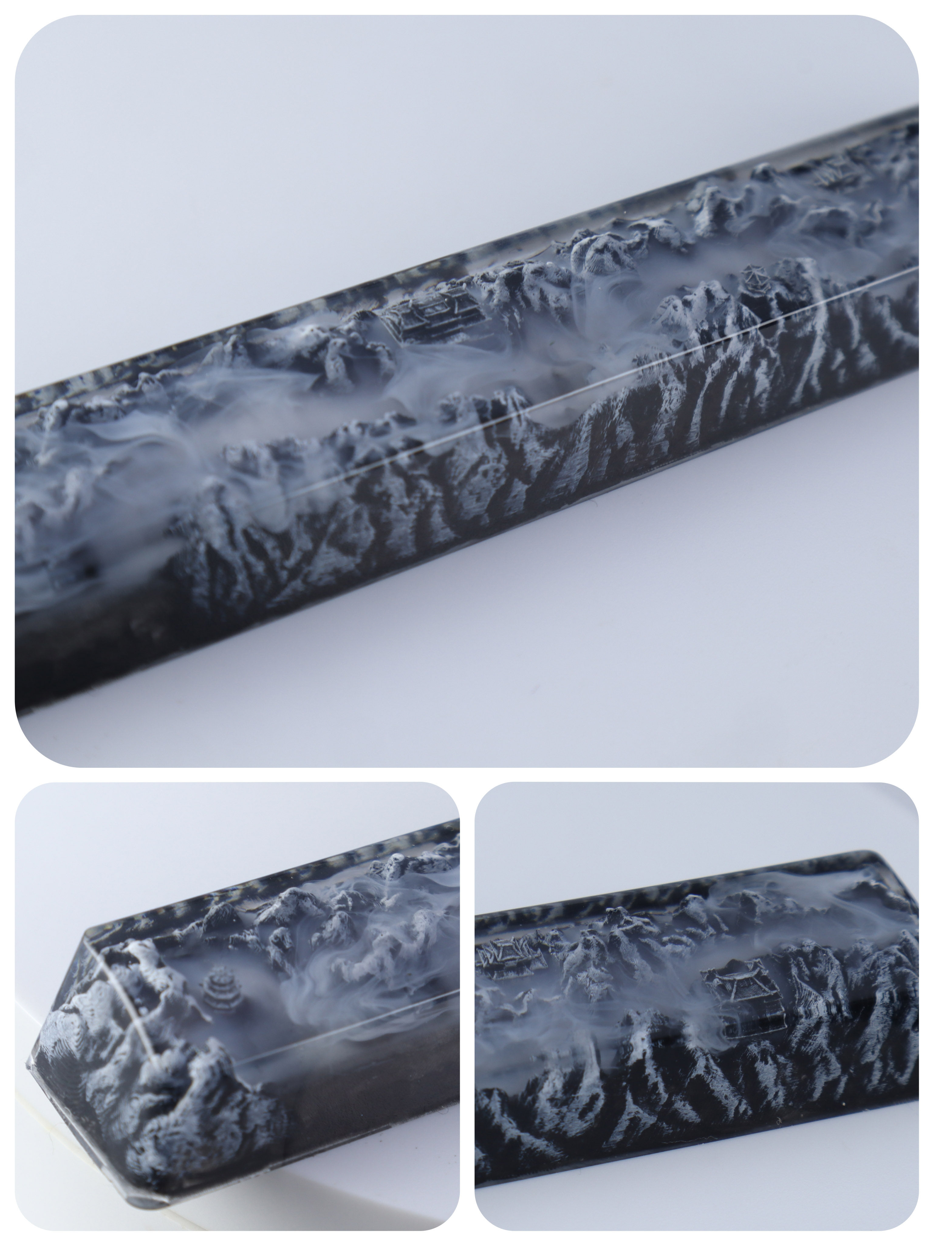 MECHANICAL KEYBOARD PERSONALITY LANDSCAPE INK RESIN SPACE DROP GLUE KEYCAPS BOYS BIRTHDAY GIFT