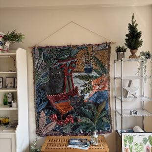 饰毯子 氛围感家居装 俄罗斯订单 复古猫咪挂毯