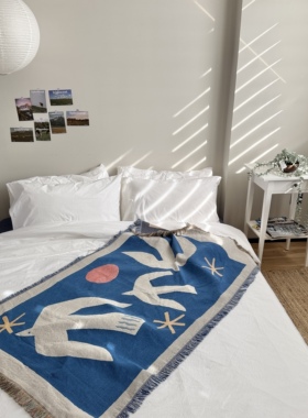 Henri Matisse 中古风马蒂斯剪影 红日飞鸟 盖毯卧室盖毯