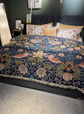 威廉·莫里斯草莓小偷Strawberry Thief 床毯沙发毯大尺寸可铺