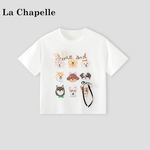 La Chapelle【拉夏贝尔】夏季儿童新款韩版卡通印花短袖T恤LD1864