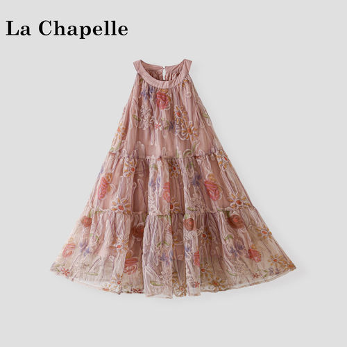 La Chapelle【拉夏贝尔】时尚夏季新款儿童无袖花朵连衣裙LD2483
