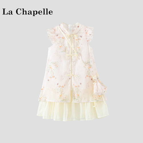 La Chapelle【拉夏贝尔】时尚夏季国风儿童超仙碎花连衣裙LD2134
