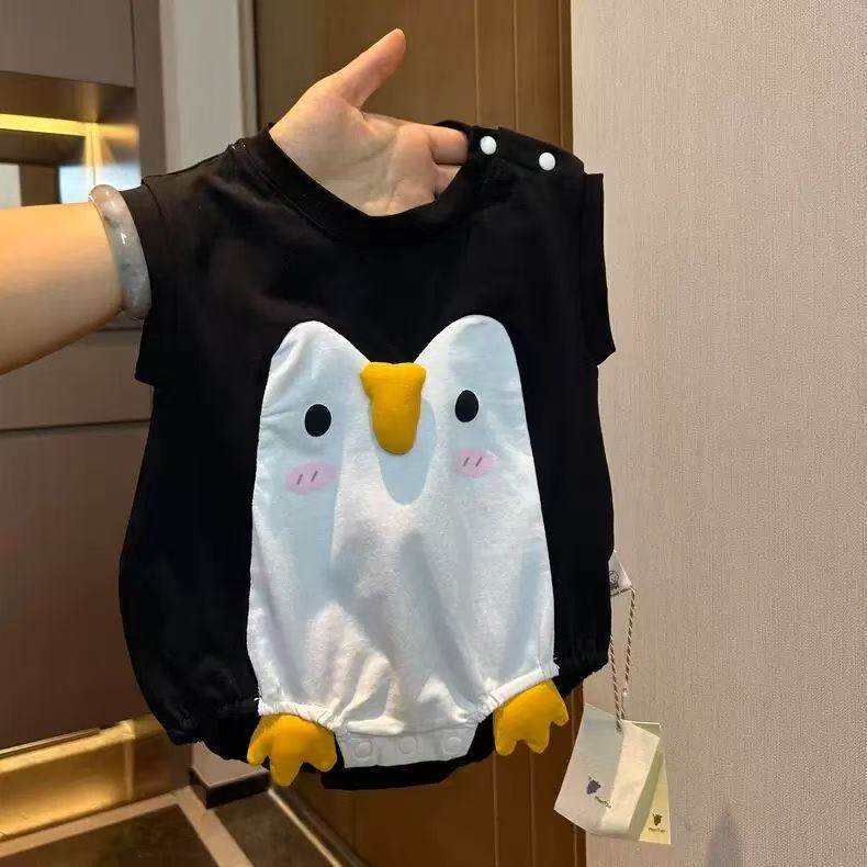 无袖可爱超萌企鹅连体衣婴幼儿夏连身衣/爬服/哈衣