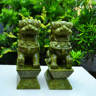 天然玉石北京狮摆件店铺开业商务礼品客厅办公室书房装饰工艺品