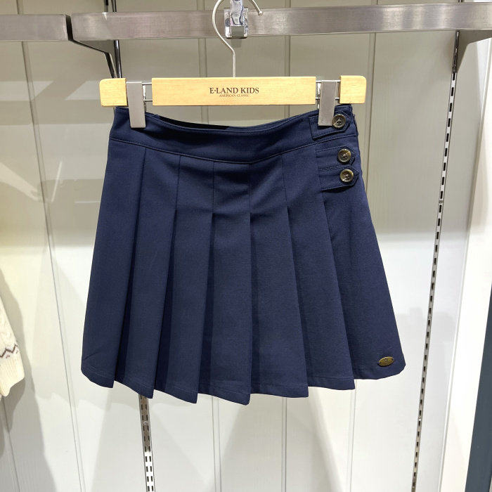 Elandkids衣恋童装正品26冬女童经典百褶裙学院风裙子 EKWHF3821K