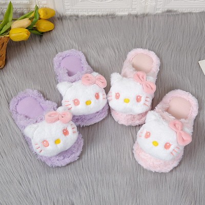 女童Hello Kitty可爱棉拖鞋儿童秋冬季室内居家鞋小女孩卡通拖鞋